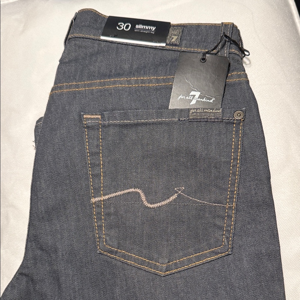 7 For All Mankind Men's Dark Gray Slim Jeans